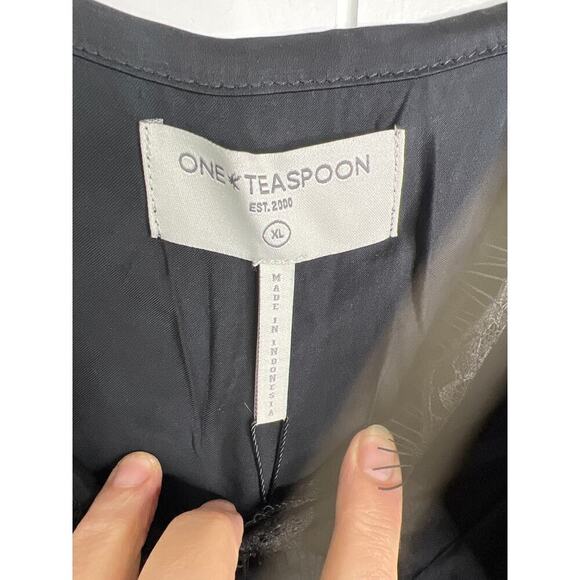 One Teaspoon Delirious Slip Dress in Black with Tie Dry Hem NWT Size XL - Picture 8 of 10